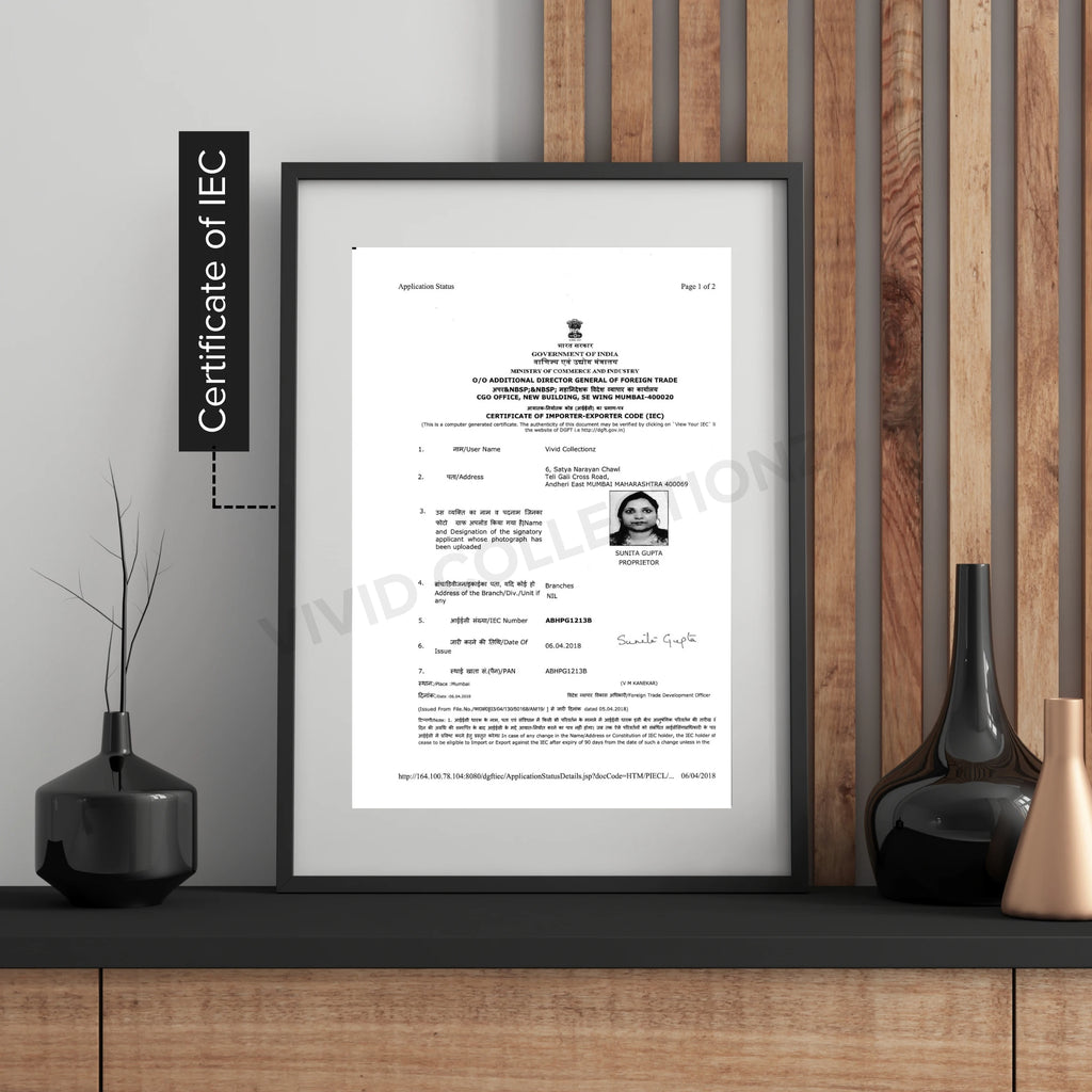 The provided image is a business certification document and not a designer handbag product.