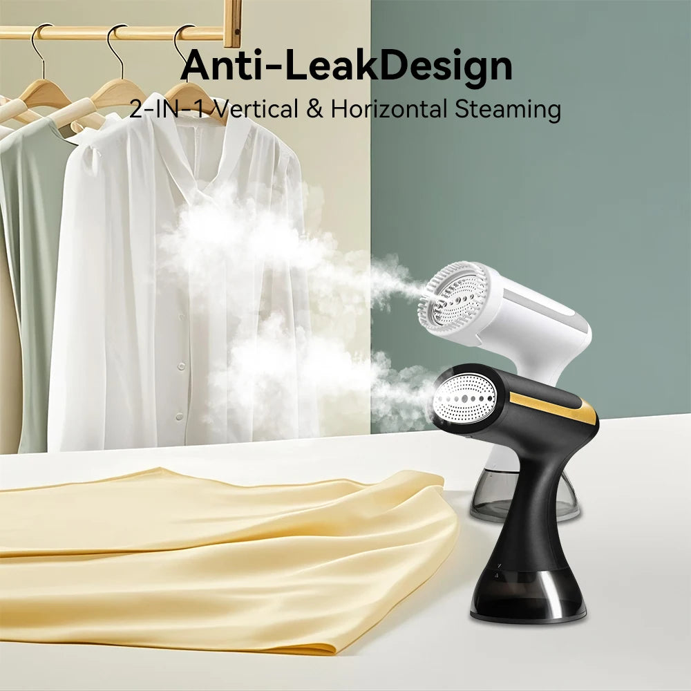 Tidesmit portable handheld garment steamer showing side profile and water tank for easy travel wrinkle removal