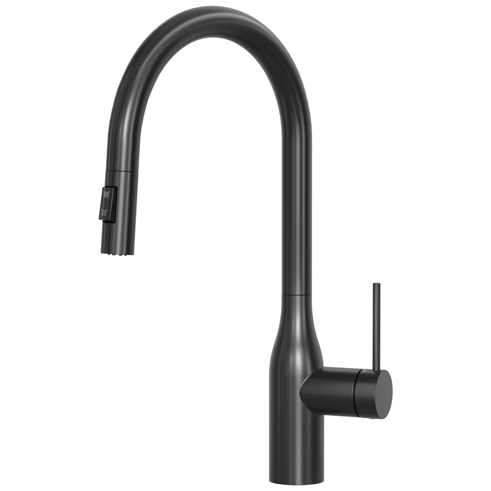 Kitchen Tap Black, Vase Umbrella Shape Pull Down Kitchen Faucet 360 Swivel, 2 Modes Spray Hot Cold Water Mixer, 304 Stainless Steel Sink Mixer, Easy Install DVGW PEX Hose, Standard G3/8 Modern Home Black Water Tap