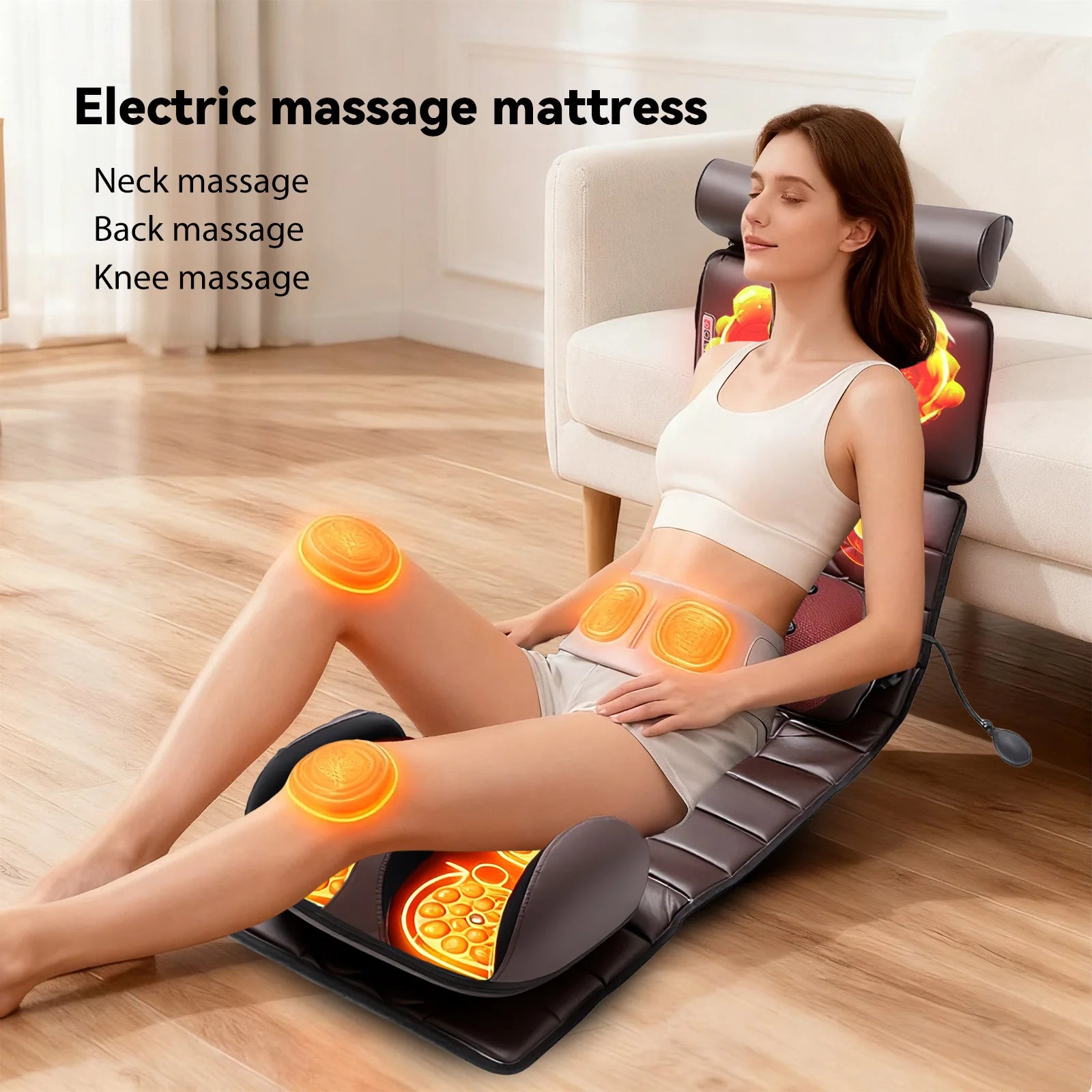 Full Body Electric Massage Mattress with Heat Therapy & Airbags Massage Cushion Tidesmit