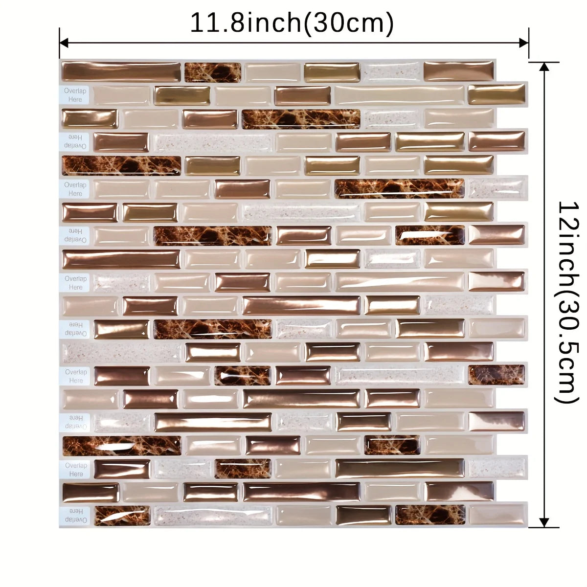 1/10/30 Sheets Gold Mosaic Self-Adhesive Wall Tiles Kitchen Backsplash Bathroom Home Wall DIY Decoration 11.8" x 12"