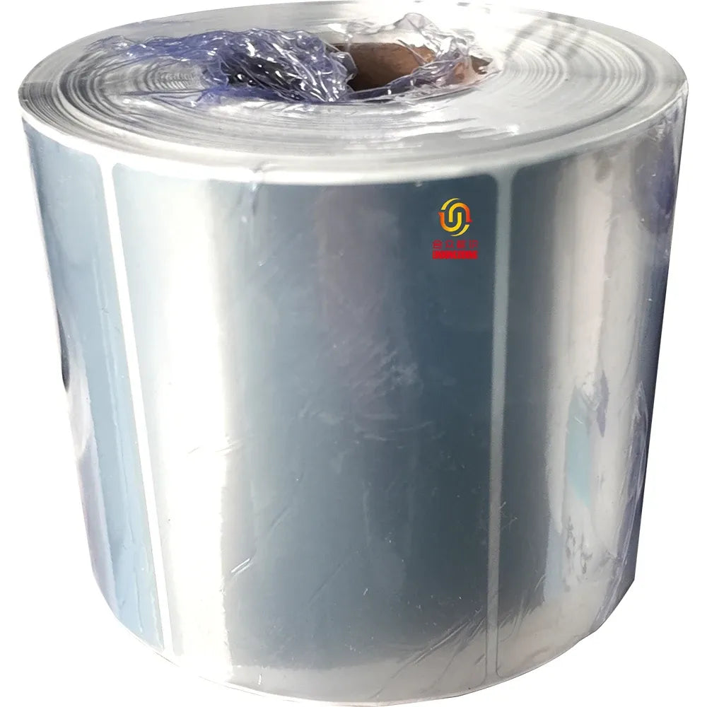 Matte silver self-adhesive label sticker roll on core
