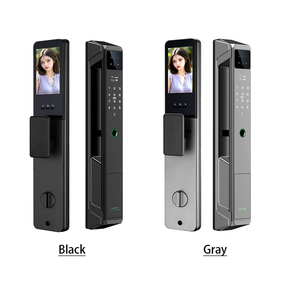 RAYKUBE P8 Tuya WiFi Camera Palm Vein Smart Lock Face Recognition Digital Fingerprint Lock With Video Call 21-language Voice