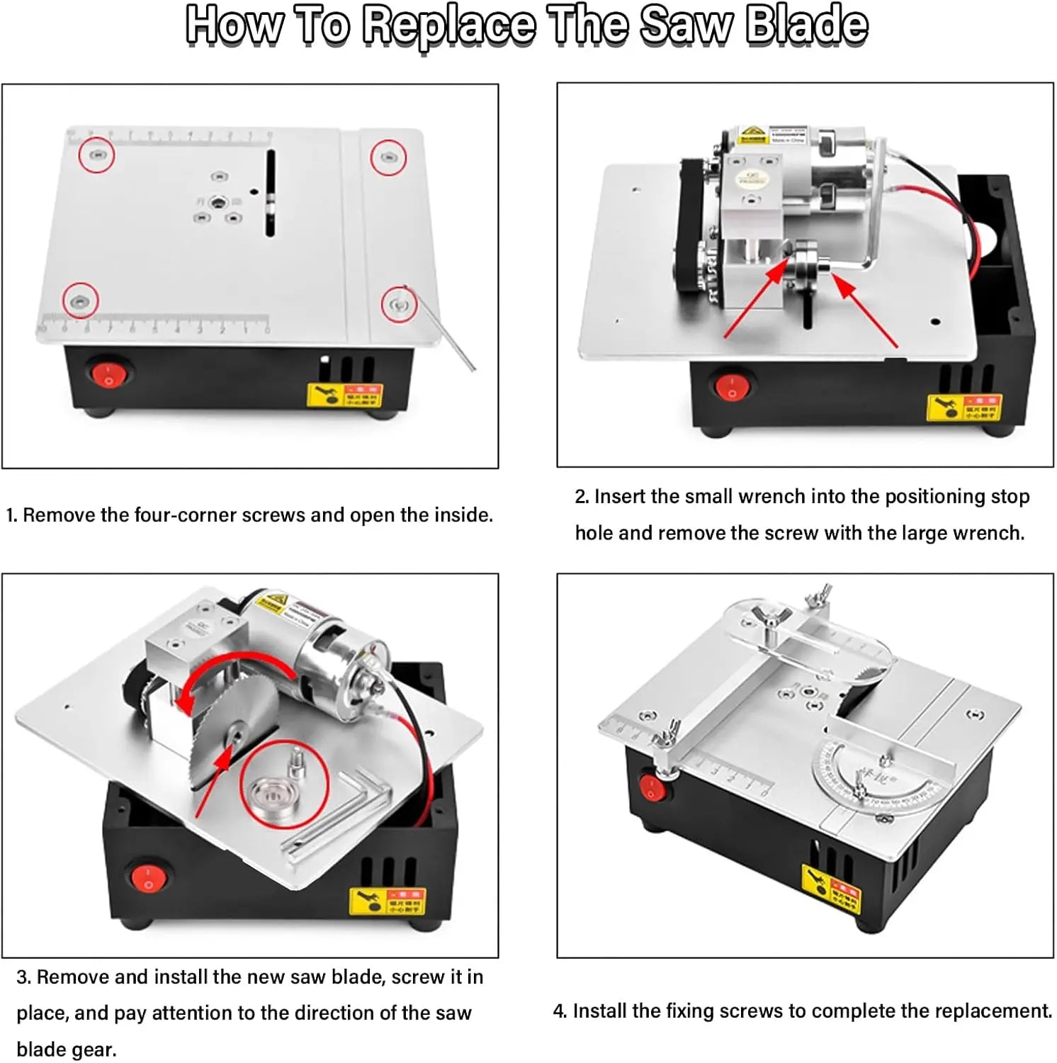Precision Lift Electric Table Saw DIY Handmade Woodworking Tool Desktop Cutting Machine with Adjustable Cutting Depth DesktopSaw