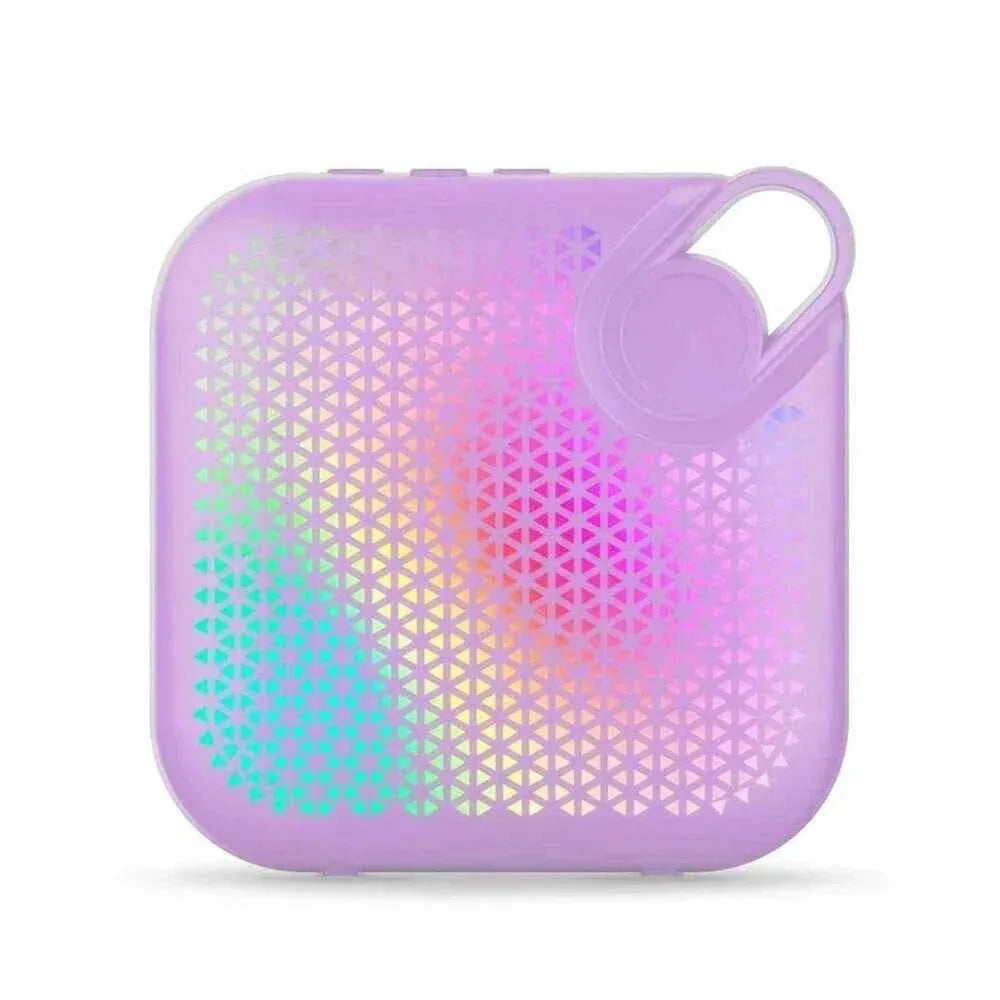 Portable Bluetooth Speaker with RGB LED and Bass Boost - Blue Purple plastic My Store