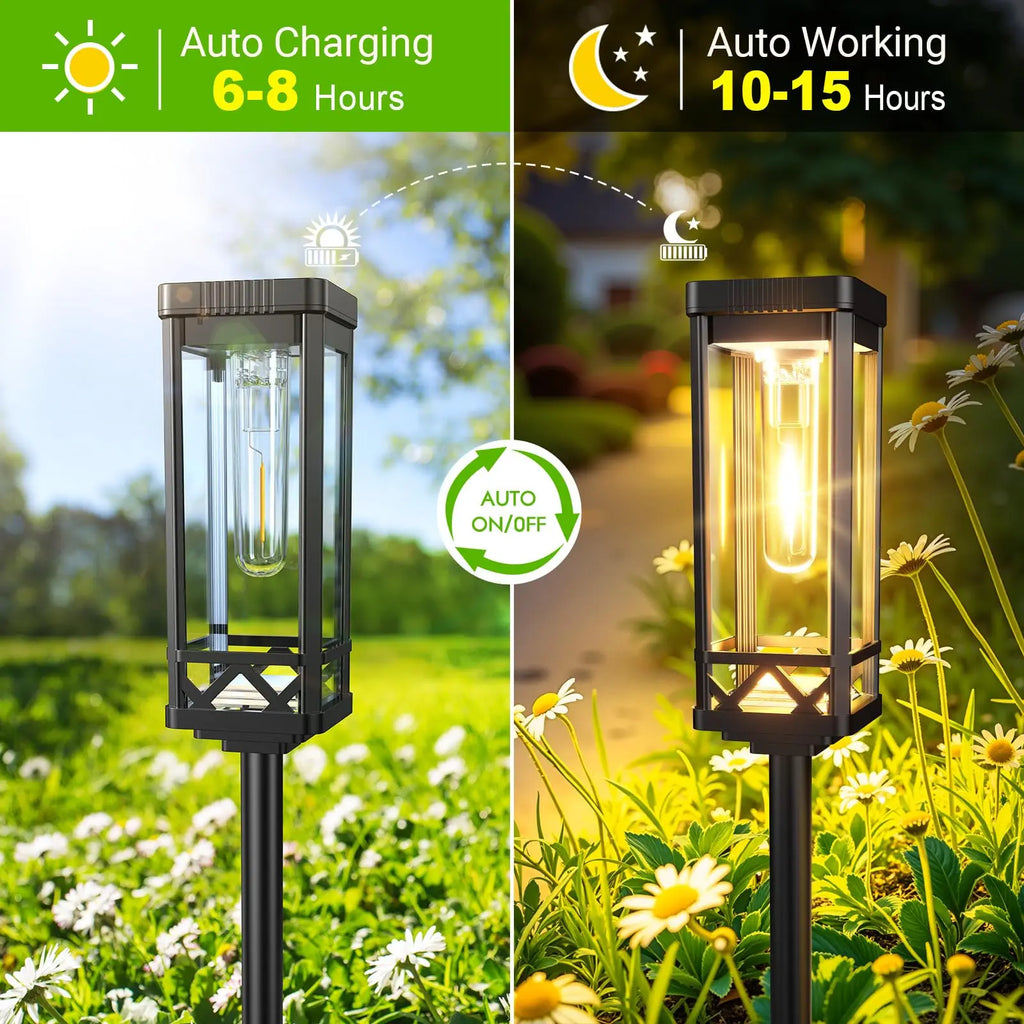 Solar Pathway Lights Outside Waterproof Walkway Light Solar Powered Landscape Lights for Driveway Lawn Patio Sidewalk Yard