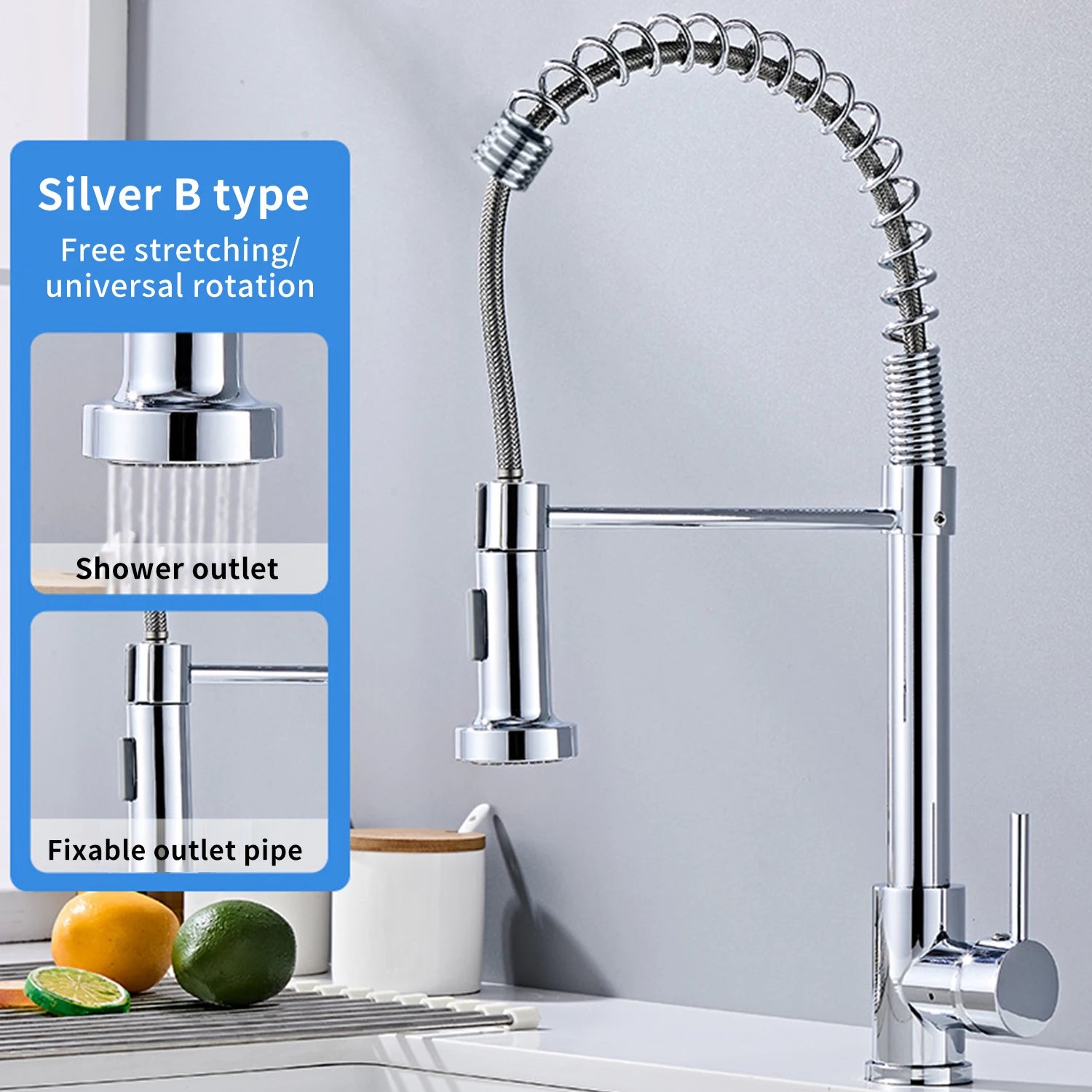 Solid Brass Kitchen Sink Faucet Drip Free Ceramic Valve Swivel Spout Design, Hot and Cold Water Mixer Tap Complete Accessories for Home Kitchen