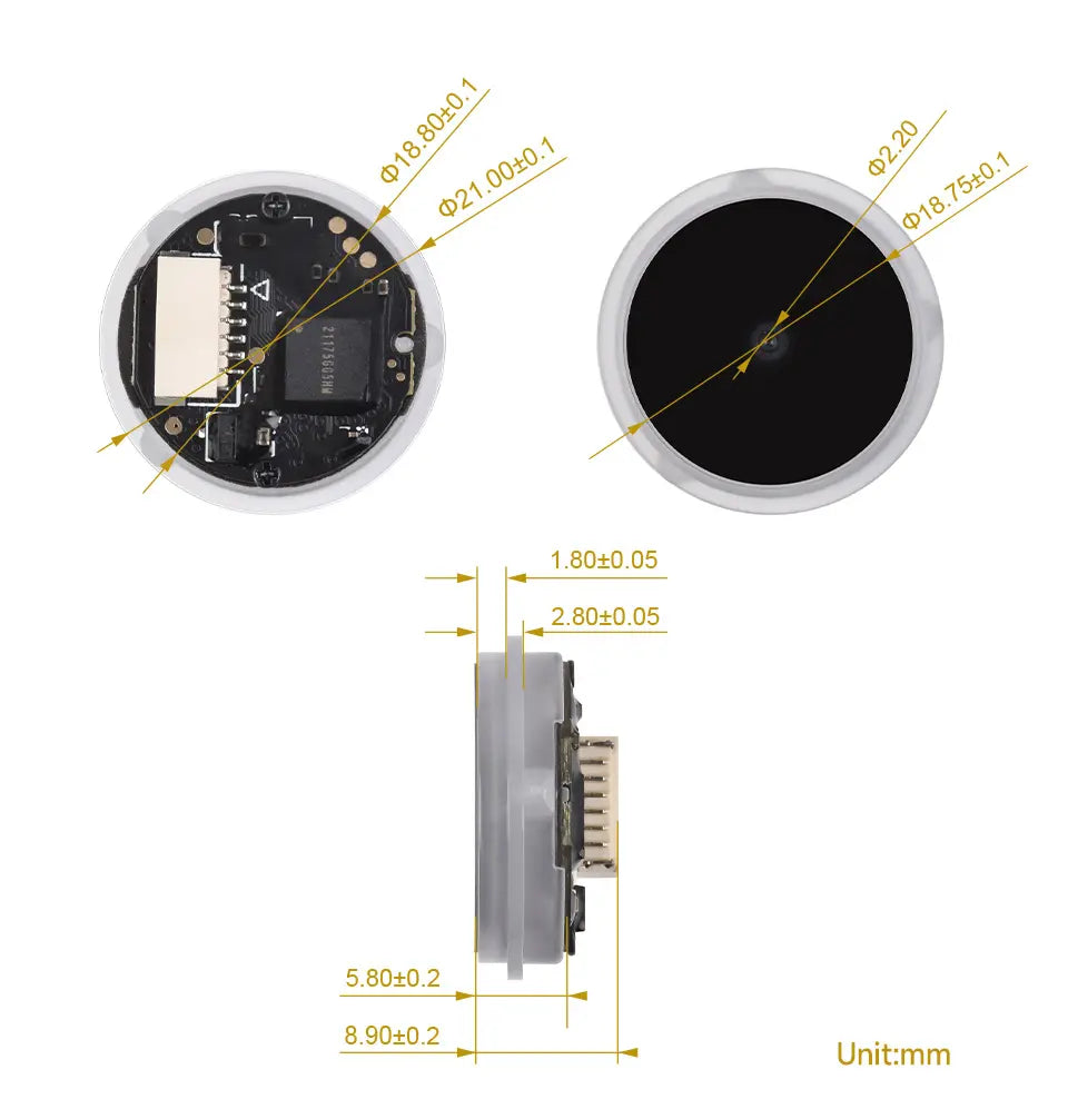 Waveshare Barcode Scanner Module (D),Round 2D Codes,Barcode/QR code Reader, With LED Indicator, Small Size, Easy to Integrate