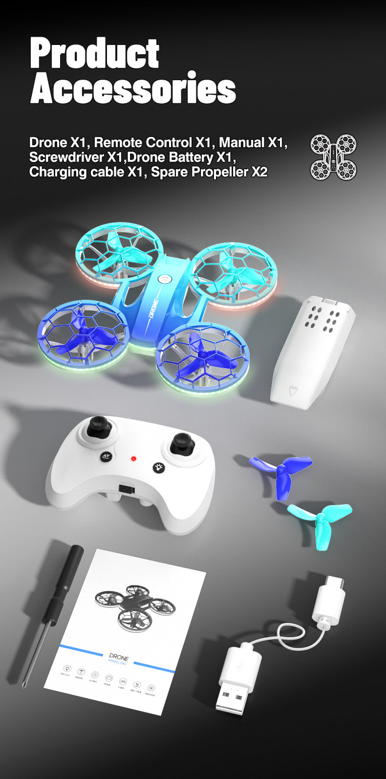 Mini Racing Drone H127 with Altitude Hold & 360 Flips - Violet Tidesmit