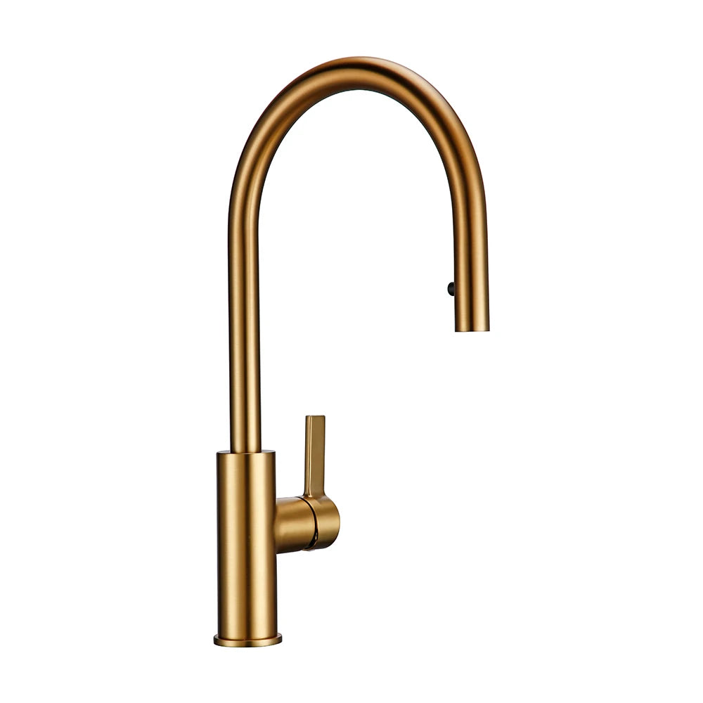 Bagnolux Black Gold Brass Rotation Holder Single Hole Deck Mounted Cold and Hot Water Mixer Pull-Out Sprayer Kitchen Sink Faucet