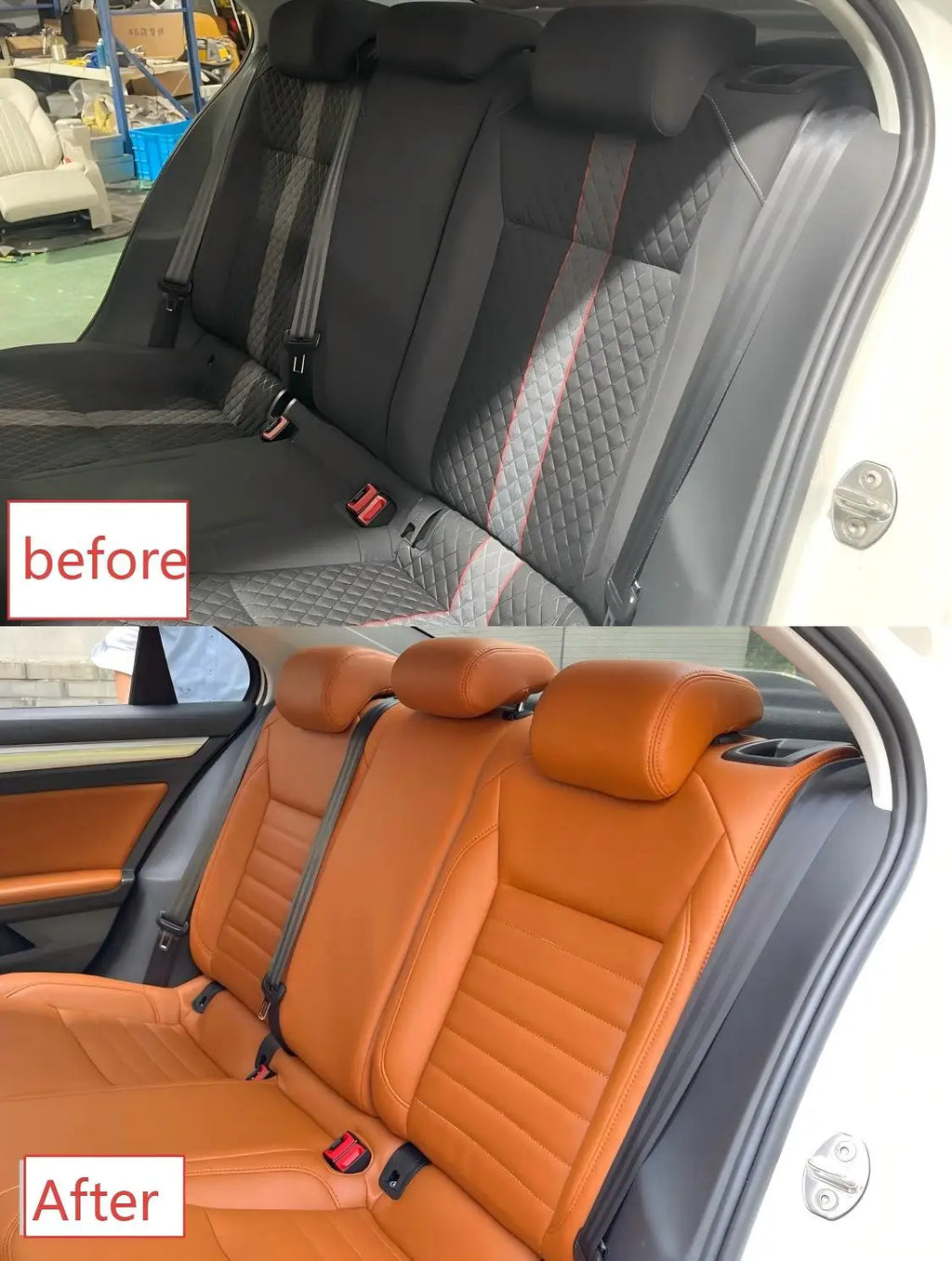 Full Set Leather Car Seat Cover Replacement Custom Fit for Volkswagen Golf Mk1