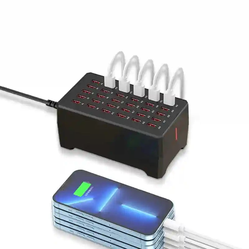 30-Port 150W USB Desktop Charging Station - Multi-Device Hub Tidesmit