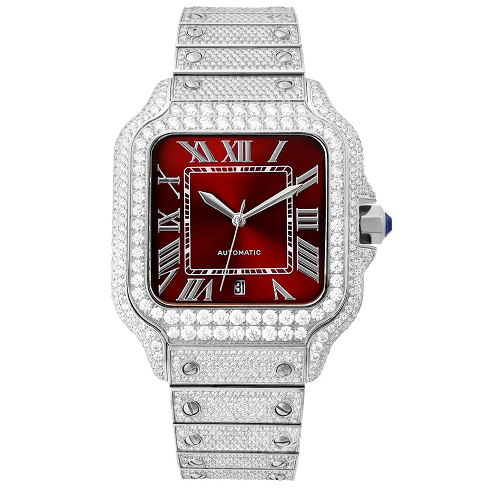 Reloj Full Diamond Jewelry Hip Hop Iced Out Automatic Watches Gold Luxury Men Mechanical VVS Moissanite Watch