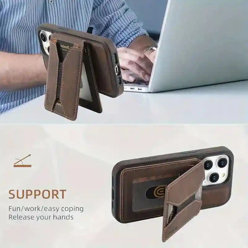 Magnetic Wallet Card Holder for iPhone 16-12 | Slim 5-Card Storage Tidesmit