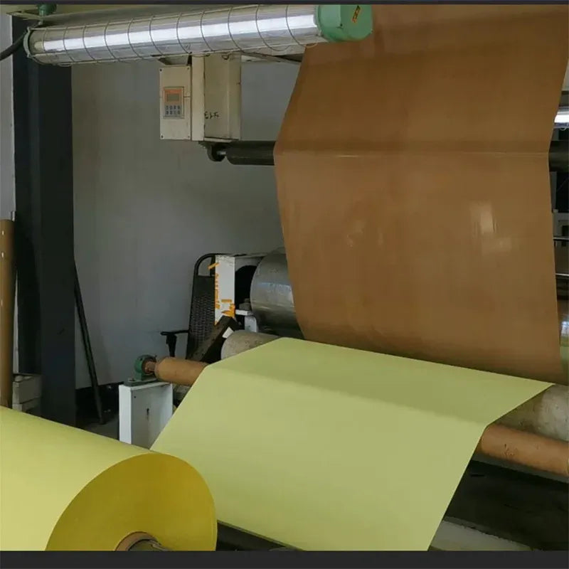 Brown heat-resistant silicone adhesive tape on sealing machine, single-sided roll strip