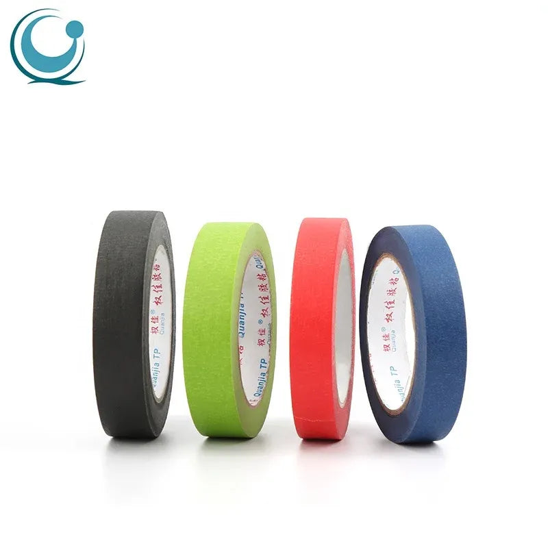 Heat-resistant masking tape rolls set: black, green, red, and blue acrylic