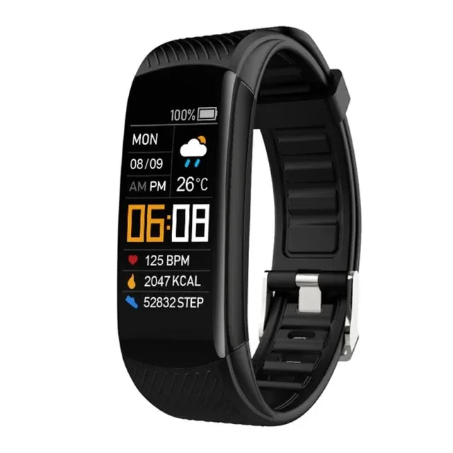 Smartwatch Fitness Tracker with Blood Pressure & Heart Rate Monitor Black My Store