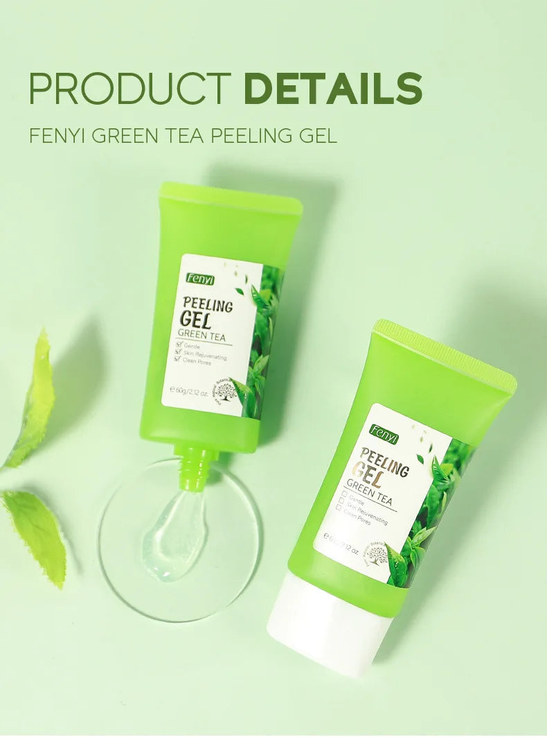 Facial Exfoliating Peeling Gel | Deep Pore Cleansing with Green Tea Scrubs Treatments Tidesmit