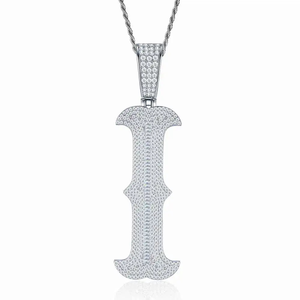 Factory Wholesale D Letter VVS Moissanite Pendant Necklace 925 Silver Platinum Plated Iced Out Custom Name Hip Hop Jewelry