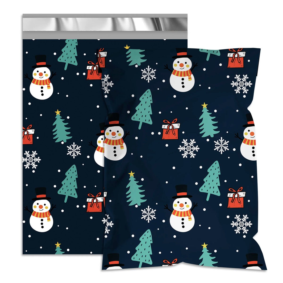 Poly Mailers 6x9 Inch 100Pack  Deep Blue Snowman Shipping Bags, 2.4mil Thickness Waterproof and TearResistant Mailing Envelope