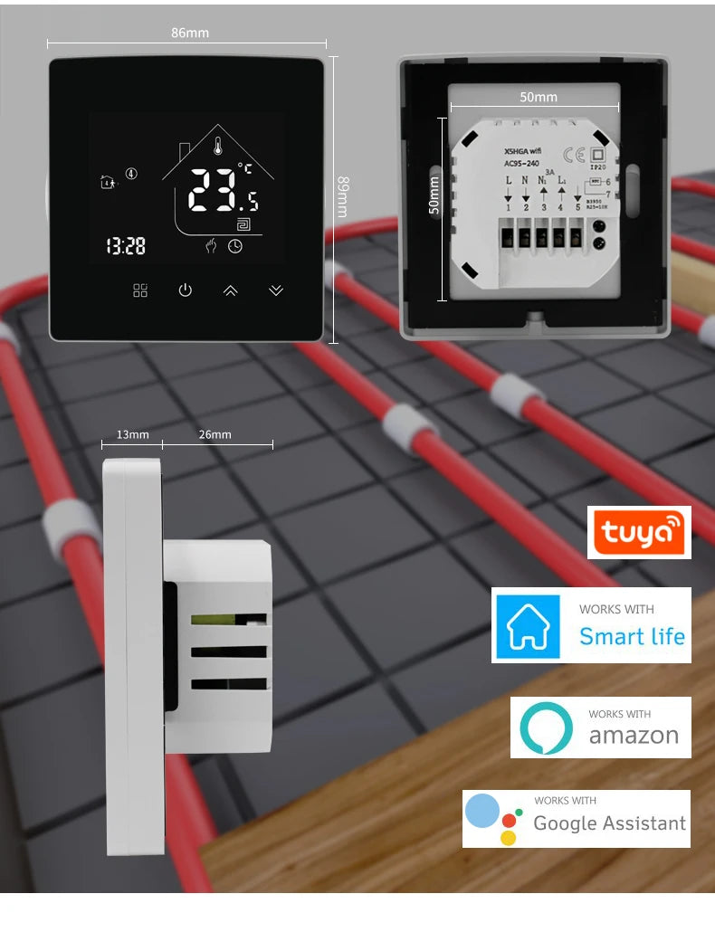 WiFi Thermostat Temperature Controller Water/Electric Floor Heating Gas Boiler 25A Smart Life Tuya Control Alexa Google Home