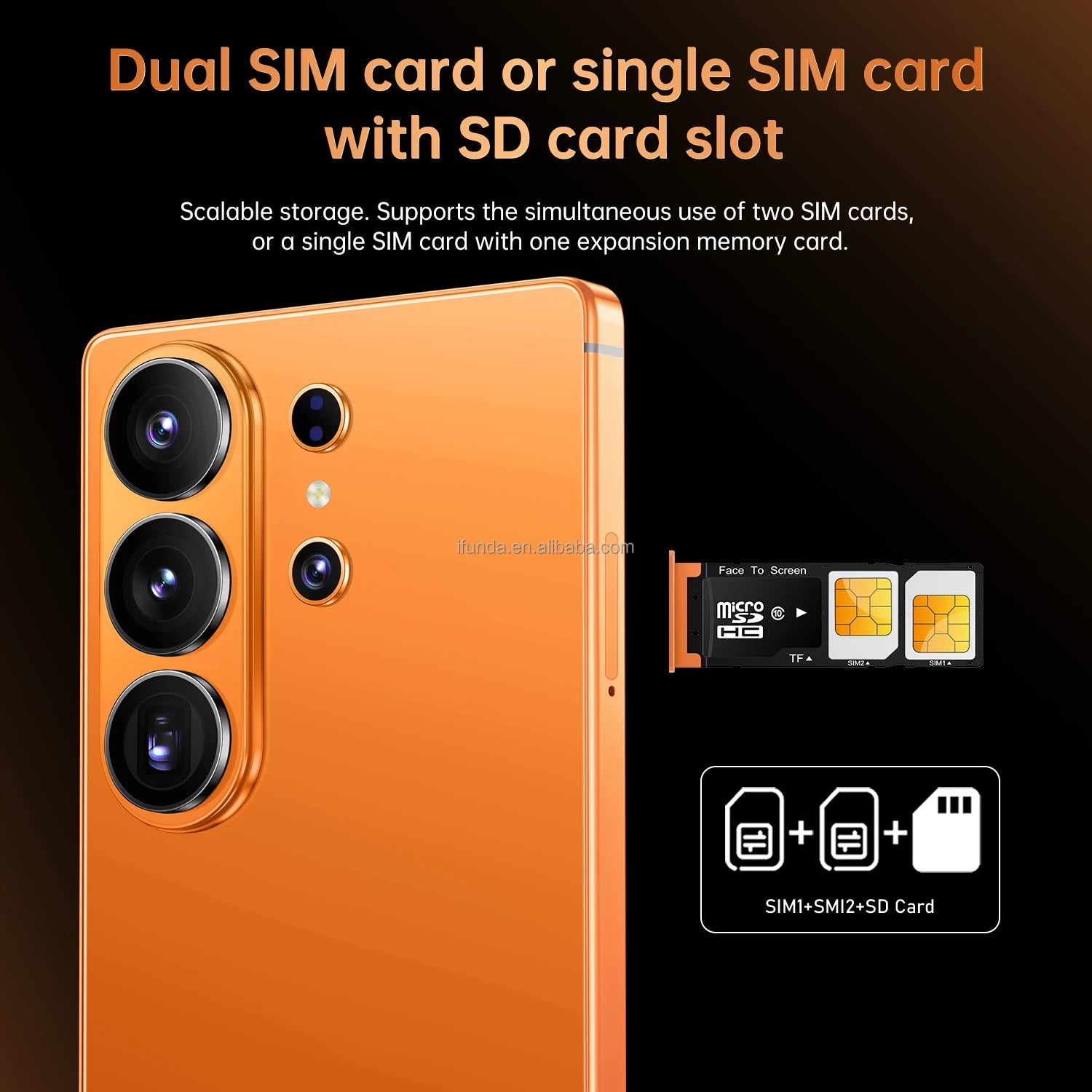 S26 Ultra 5G smartphone with 16GB RAM 1TB storage 7.3 inch full screen and integrated stylus pen