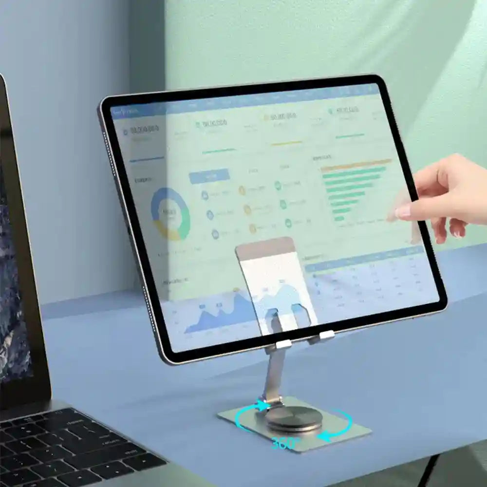 Foldable Aluminum Phone Stand: Adjustable Rotating Desktop Mount Tidesmit