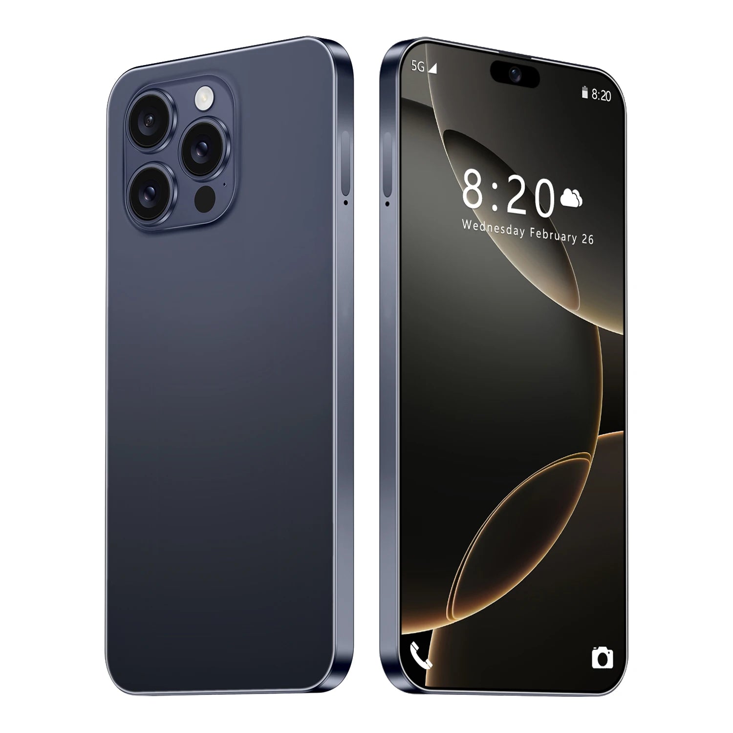 Black 2025 I16 Pro Max 5G Android smartphone featuring 7.3 inch HD screen 16GB RAM and 108MP camera