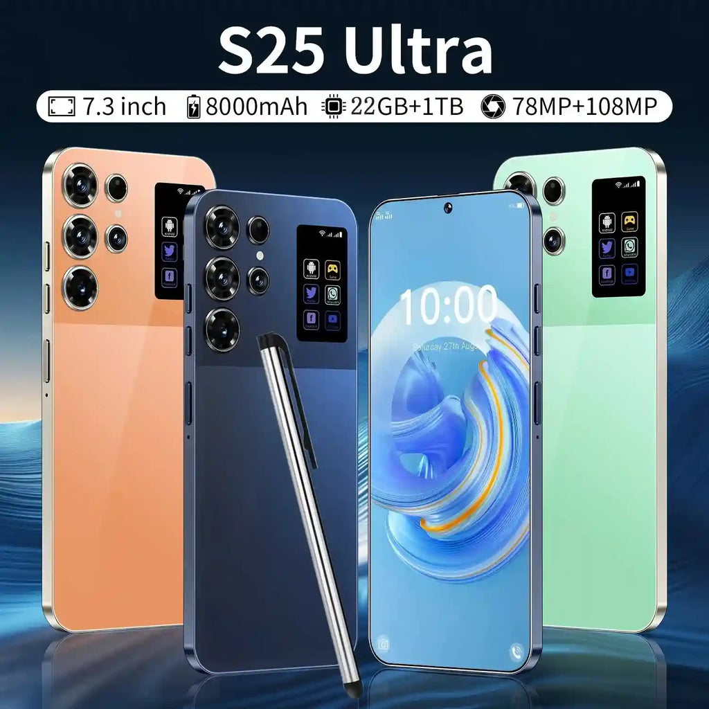 Real High Quality S25 ULTRA Smart Phone 22+1TB 5G Android Cell Phone 7.3 Inch Unlocked Smartphone S25 ultra Mobile Phones Tidesmit