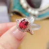 Factory Supply Classic Women's 925 Sterling Silver Oval Natural Garnet/Ruby/Sapphire Fine Jewelry Wedding Ring for Anniversary