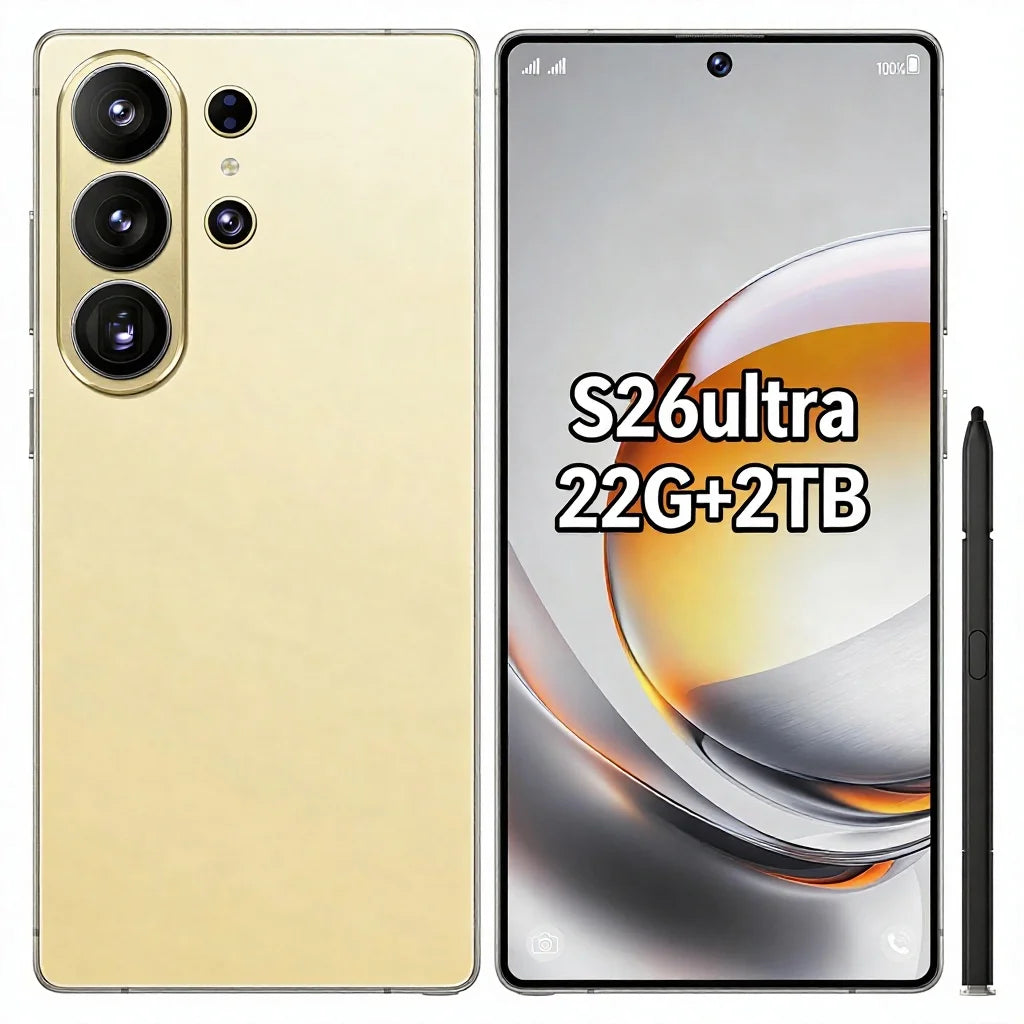 22G+2TB 2026 New Deca Core 5G Smart Phone S26 Ultra Big Screen 7.3 Inch Global CDMA LTE Dual-SIM Dual-standby Built-in Pen 48MP