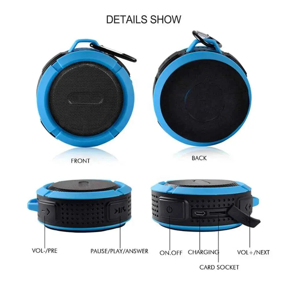 Portable Bluetooth Speaker - Waterproof Wireless Audio with Mic (Red) My Store