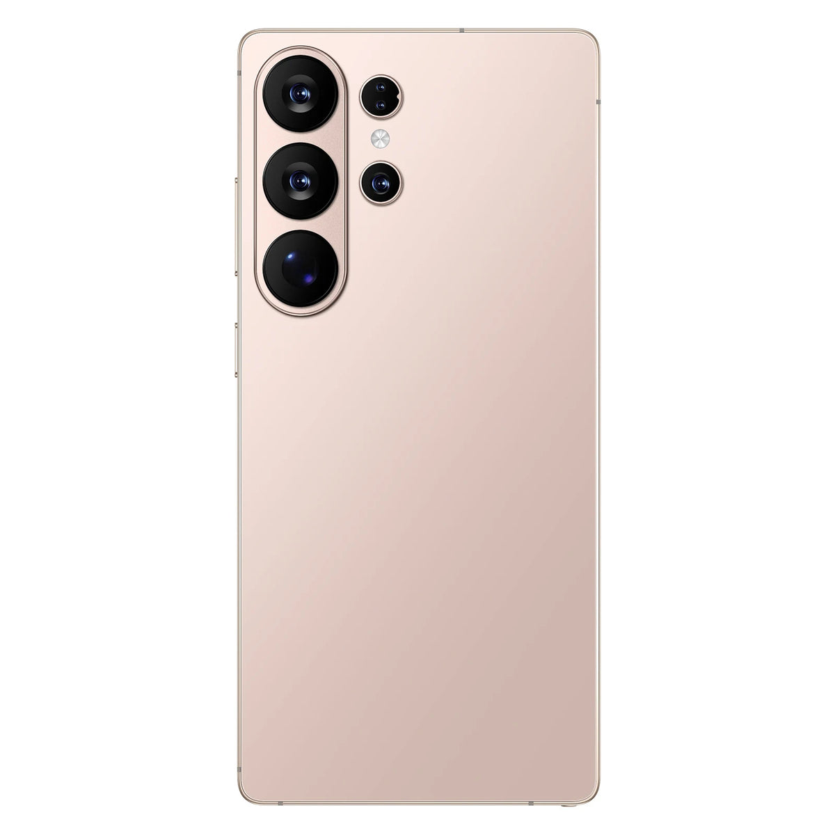 Rose gold smartphone back with quad rear cameras