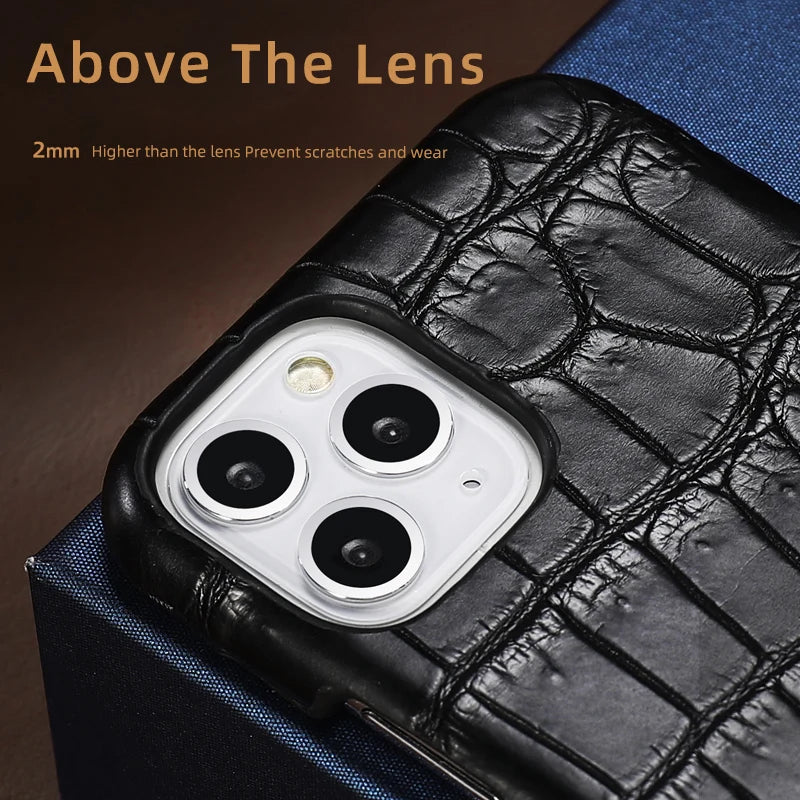 Crocodile Leather iPhone Case: Military-Grade Shock Protection Tidesmit