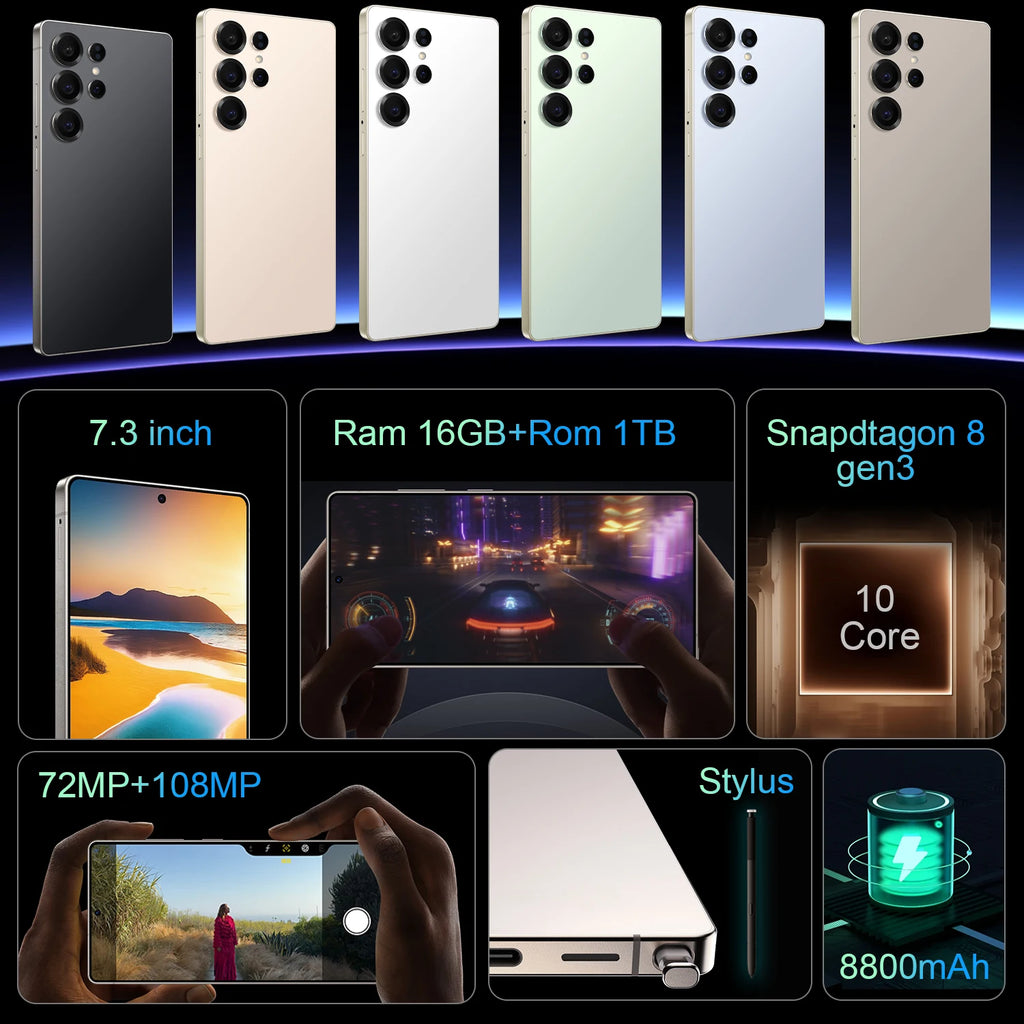S25 Ultra 5G Smartphone 512GB - 8800mAh Dual SIM Unlocked Tidesmit