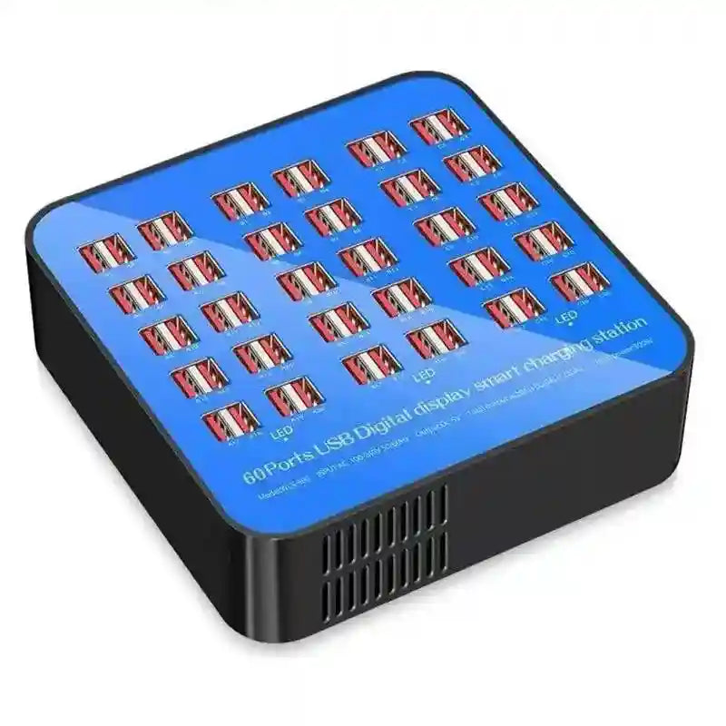 60-Port 300W USB Charging Station - Multi-Device Hub for EU/UK/US/AU Tidesmit