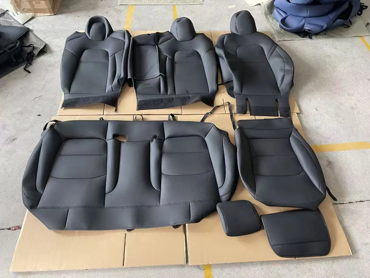 High-End Custom Napa Leather Car Seat Covers Full Set for Tesla Model 3/Y/S/X Wholesale Interior Accessories Elegant Protector