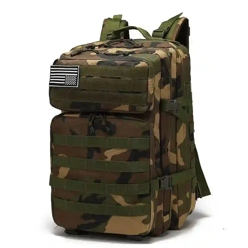 45L Tactical Waterproof Backpack - Durable Gym and Trekking Bag Green Jungle 45 Liters Tidesmit