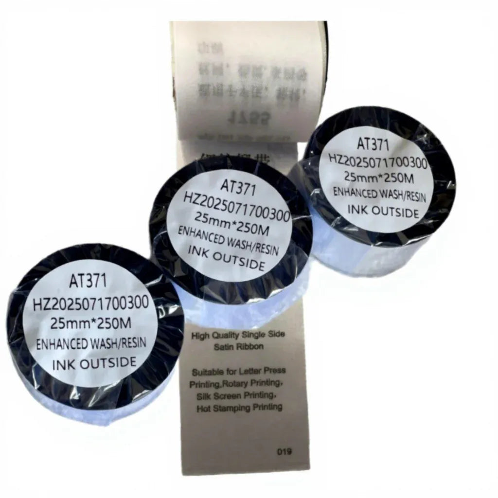 30-50mm Custom Wash-Resin PET Compatible Thermal Transfer Ribbon for Garment Satin Care Label Printing