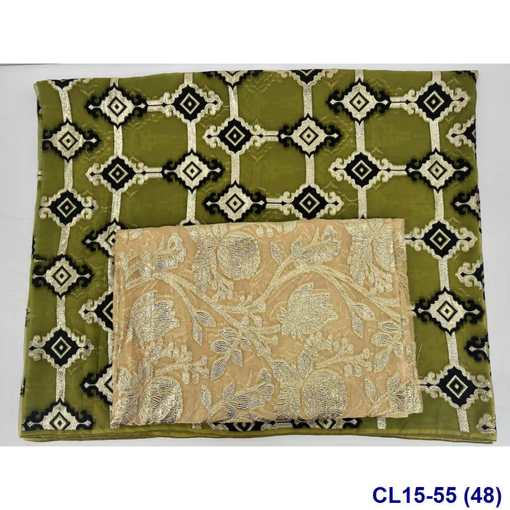 Lisami RTS Luxury Silk Fabric Elegant Multi-Color 3D Metallic Handcut for Dresses Weddings and Curtains