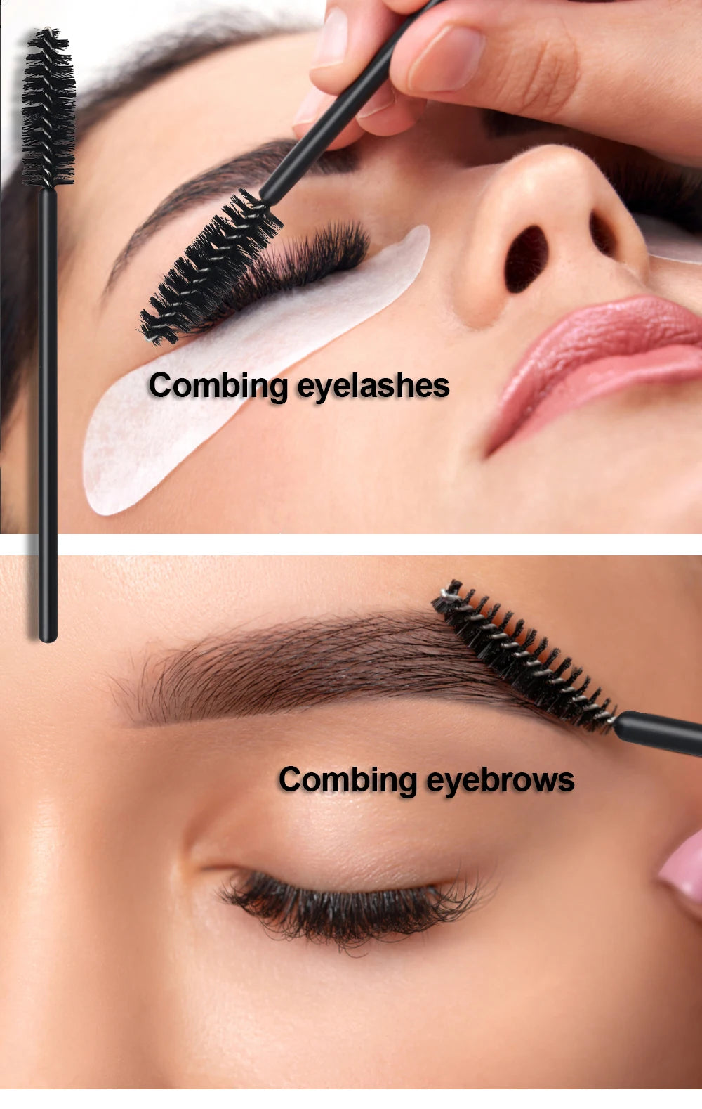 Disposable Eyelash Brushes for Extensions - Premium Soft Crystal Wands False Eyelashes Tidesmit
