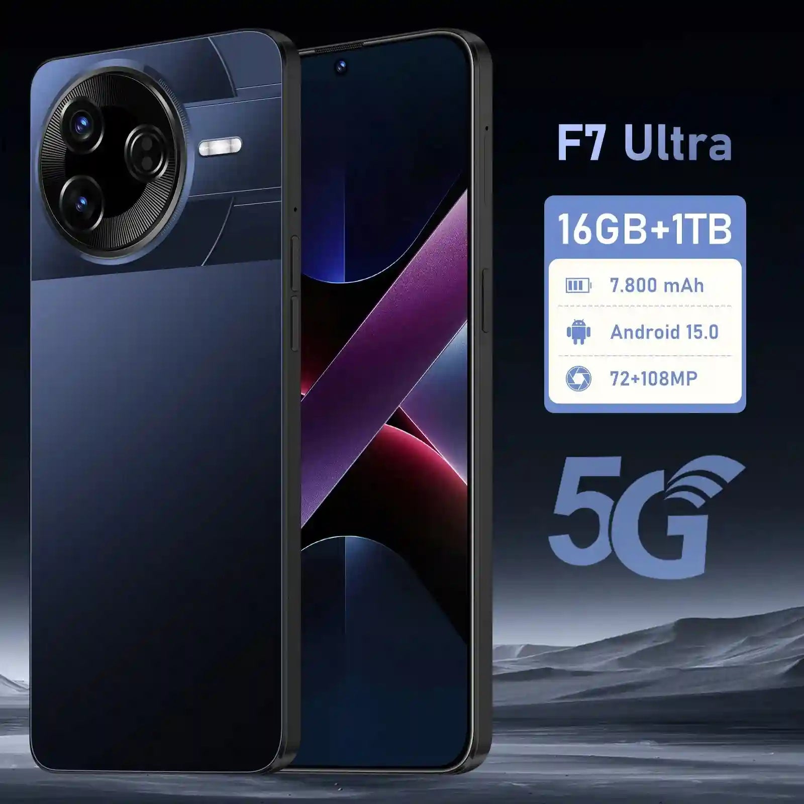 Tidesmit 5G Android 15 Smartphone, 1TB Storage, 16GB RAM Tidesmit