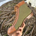Men Blake Goodyear Welt Boxing Boot Shoes Top Calf Leather Ankle Sneakers Handmade Casual Mans Classic Lace up OEM ODM Factory
