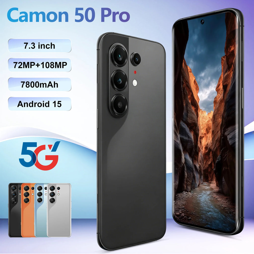 Tecno Camon 50 Pro 5G smartphone with 16GB RAM in professional product gallery view