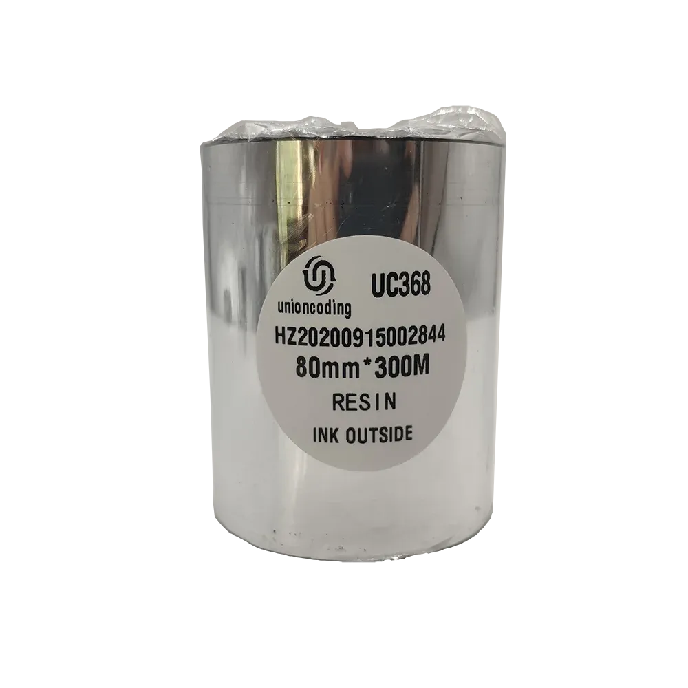 Black Thermal Transfer Barcode Printer Ribbon 110mmx300m 110mmx450m TTR Wax Resin Compatible for Printer with PET Material