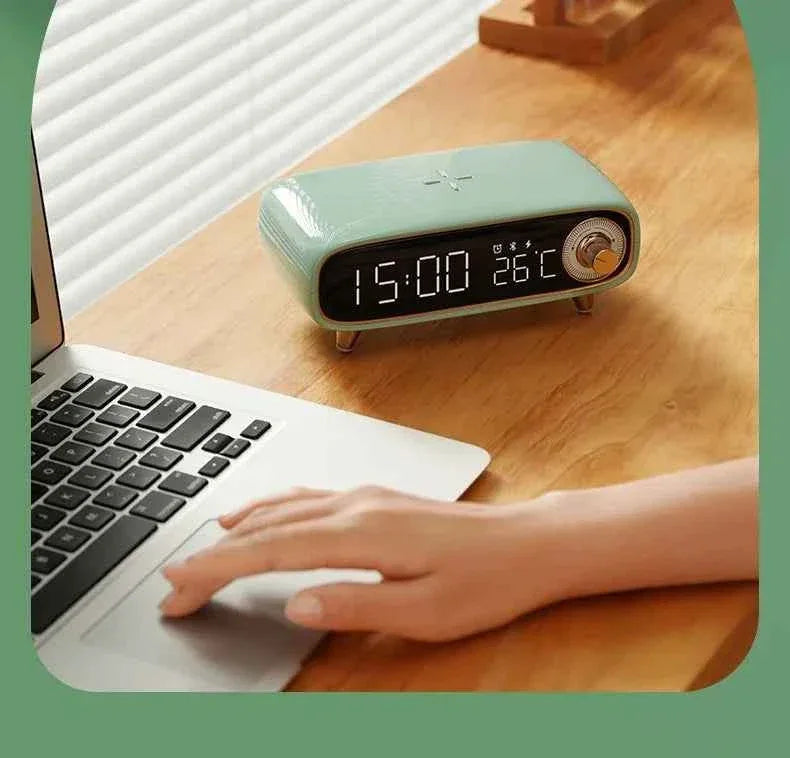Portable Bluetooth Speaker with Wireless Charger and Alarm Clock My Store