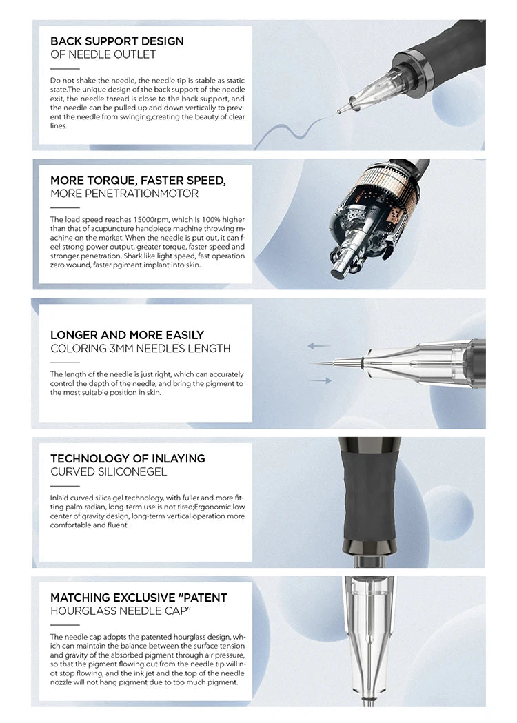 Professional PMU Machine Rotary Pen for Permanent Makeup - Black Permanent Makeup Machines Tidesmit