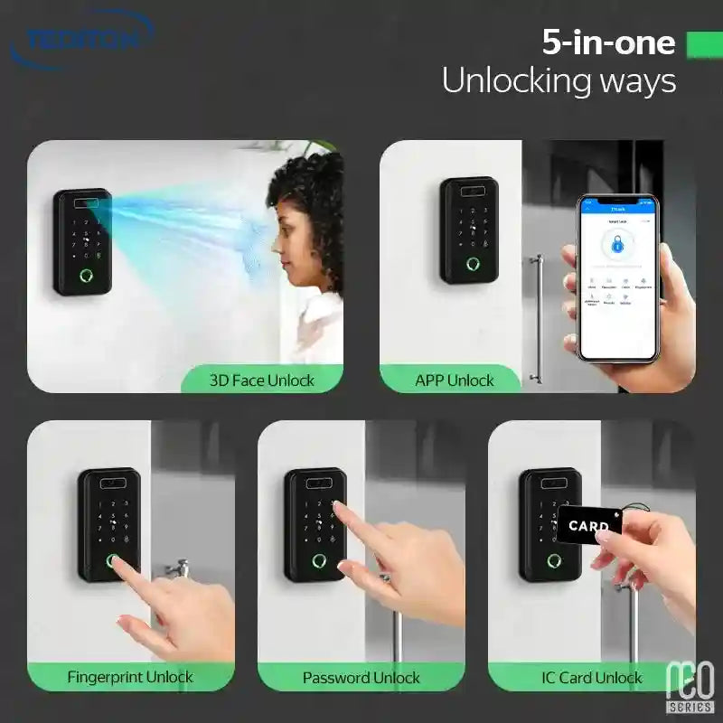 Biometric Door Access Control Kit - Wi-Fi Fingerprint & Face Recognition Tidesmit