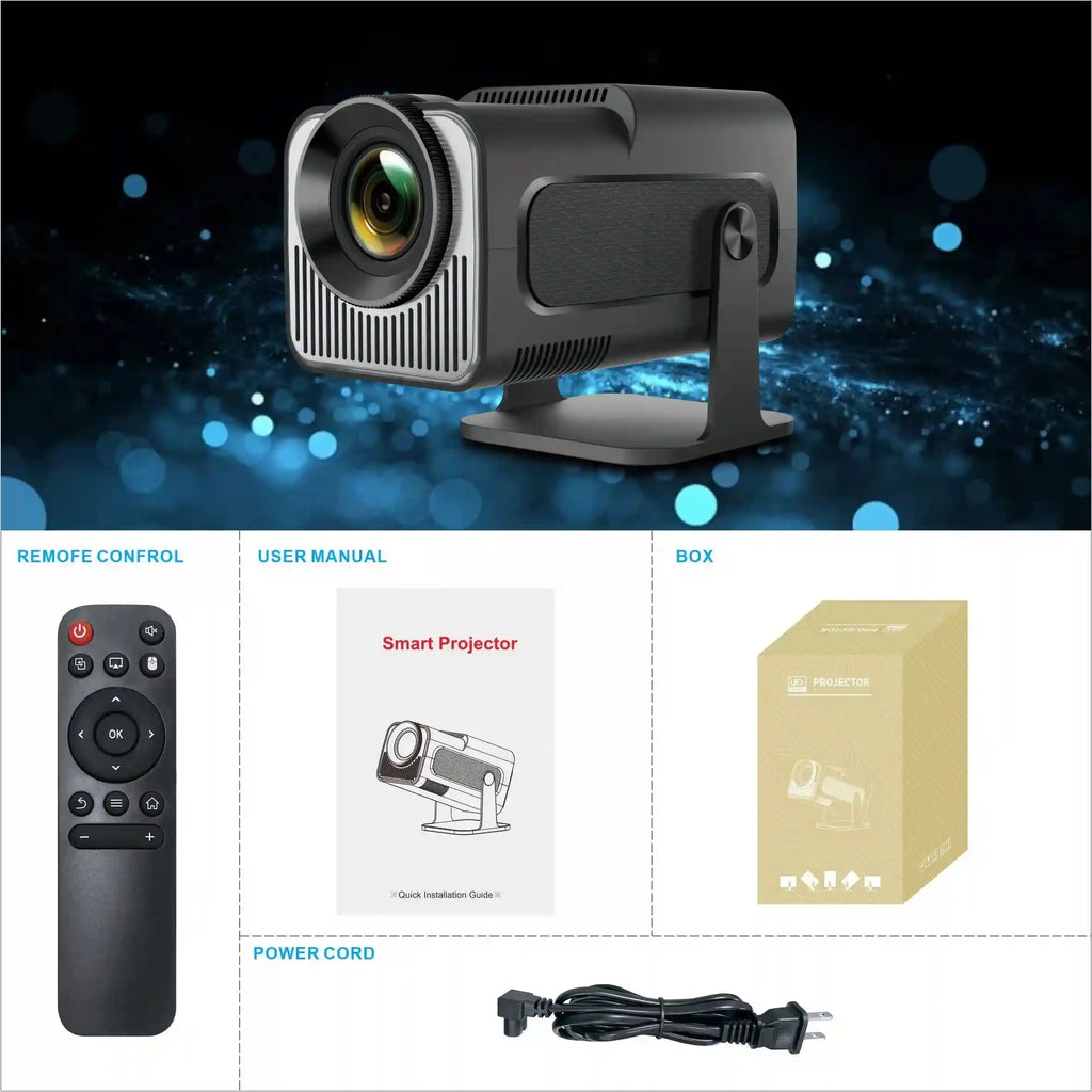 Portable 4K Mini Projector | 720P WiFi Smart Home Theater - Tidesmit Tidesmit