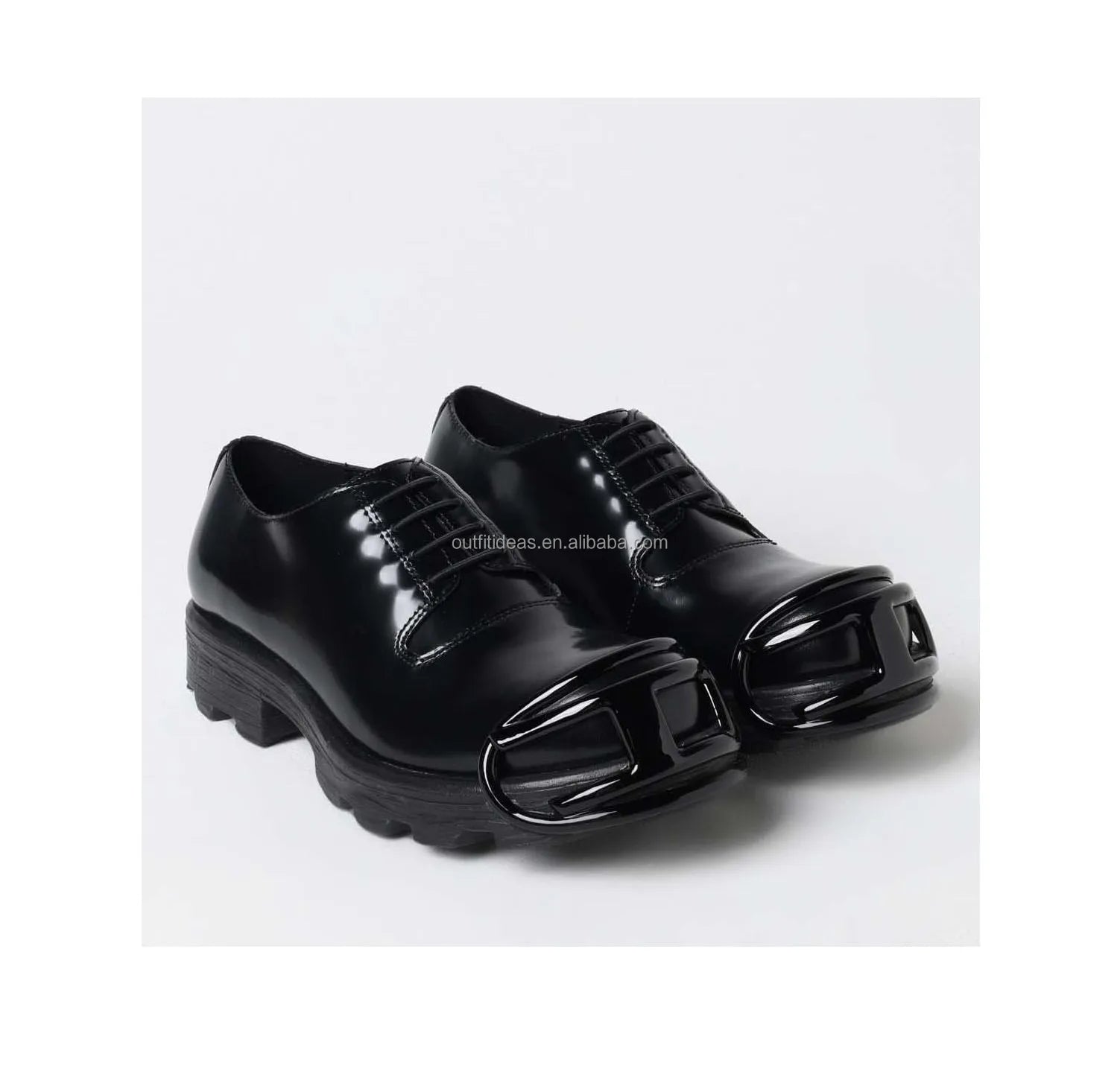 Calf Leather True to Size Side Zip Round Toe Genuine Leather Derby Shoes With Box Unisex Men Ankle Hammer Lace-up Leather Boots